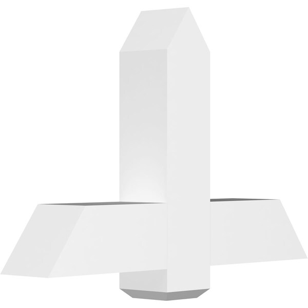 Ekena Millwork Eugene Architectural Grade PVC Gable Bracket, 36"W x 24"H x 6"D x 6"F, 16/12 Pitch GBP036X24X0606EUG00 - main